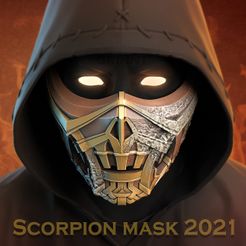 76.jpg Scorpion mask for face from Mortal Kombat 2021 3D print model