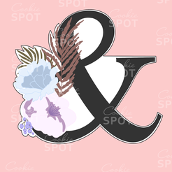 Untitled_Artwork-4.png STL file Floral Ampersand Cookie Cutter・3D print model to download