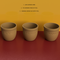 1a.png STL file Planters/Pots with messages for Valentines and love・3D printer model to download