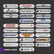 Ensemble.png LOT *2 OF 26 DECORATIVE BANNERS, COLLECTION, VIDEO GAME CONSOLE BRAND.