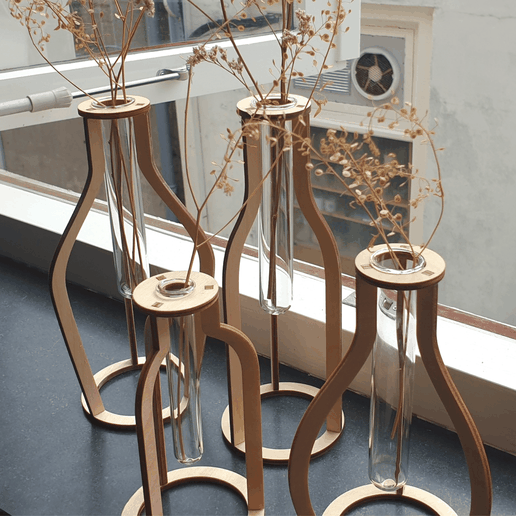 JOOP-vases-3legs-4bundle-foto-2.png Set of four minimalist Test Tube Vases