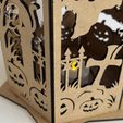 halloween-lantern-laser-cut-files-lasercutano-8.jpg Halloween Lantern SVG | Haunted House Witch Candle Holder | Laser Cut Tea Light Box