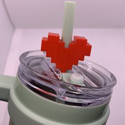 IMG_1653.jpg 8 Bit Heart Straw Topper for Stanley Cup