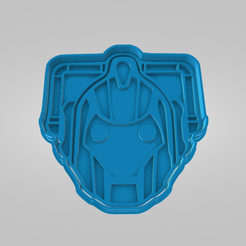 CookieCutter_DoctorWho_Cyberman.png Cyberman Head Cookie Cutter from Doctor Who Stamp and Cutter