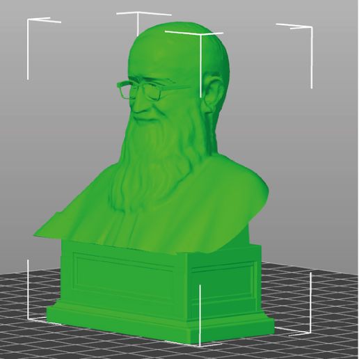 Father Joseph Kentenich, wearing glasses, bust sculpture with pedestal - 3D model önizlemesi