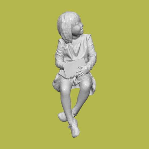 DOWNSIZEMINIS_girlsit191b.jpg GIRL SIT FOR DIORAMA PEOPLE CHARACTER