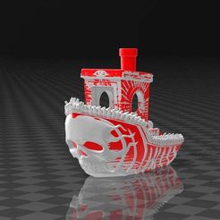 Ghostship_Benchy.jpg Free STL file Dual Color - Ghostship Benchy・3D printer design to download