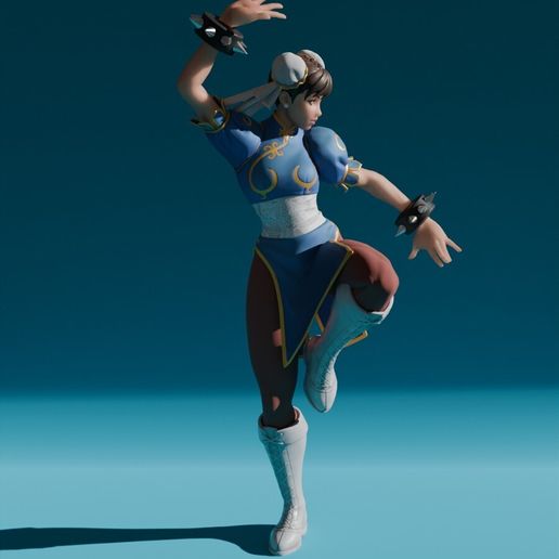 👸 Chun Li Street Fighter Low Poly・ STL File for 3D printing・Cults