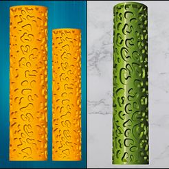BeFunky-collage-14.jpg Fichier STL Rouleau de texture léopard en deux tailles pour pâte polymère・Modèle pour imprimante 3D à télécharger