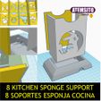 Z| 8 KITCHEN SPONGE SUPPORT 8 SOPORTES ESPONJA COCINA 8 POKEMON KITCHEN SPONGE SUPPORT