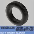 Tires_page-0005.jpg Pack of vintage racing, cheater slicks and hot rod tires for scale autos and dioramas! Scalable models