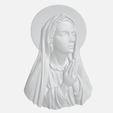 4.png Estátua da Virgem Maria, figura a rezar com auréola, decoração religiosa