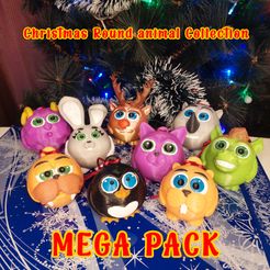 99.jpg Archivo STL Colección de animales redondos. Mega pack 9 modelos・Modelo para descargar y imprimir en 3D