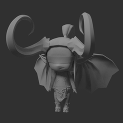 mini-illidan-bw.png STL file Nendoroid Illidan Stormrage from Warcraft・3D printing idea to download