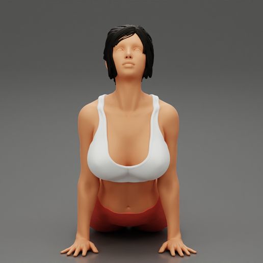 Girl-01.jpg 3D file Pretty Woman Doing Yoga Meditation 3D Print Model・3D print design to download, 3DGeshaft