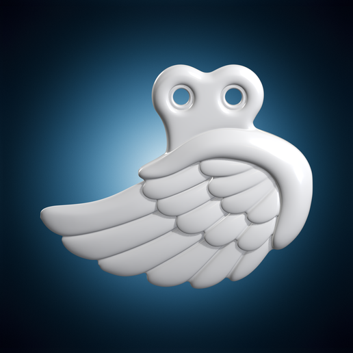 Single Feathered Wing Charm Pendant 3D Print Model