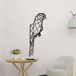 sample.jpg 3D file Geometric Parrot Wall Decoration・3D print object to download