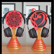 Untitled.png Free STL file Echo Dot Headphone Stand (2 designs)・Object to download and to 3D print