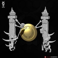 Saurian-Gong-Simple-01.jpg Archivo STL Gong simple saurio・Design para impresora 3D para descargar