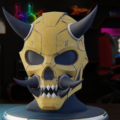 Render2.jpg Orange Tech Demon Mask from GTA V Online