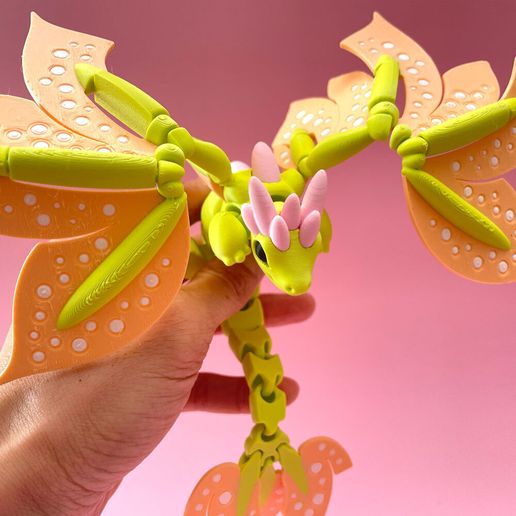 tinymakery-articulated-flexi-blossom-dragon3.jpg blossom dragon — articulated flexi print-in-place fidget fantasy creature