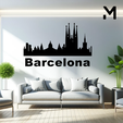 Barcelona.png Wall silhouette - City skyline Set