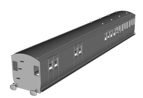 SR (IOW) D198(d227) 4 compartment brake third coach no 4172 1/87 scale 3D model