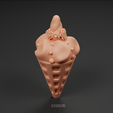 © XVICKY3D WWW.3D-BUG.COM Waffle cone in unicorn style