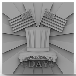 Independence-Day.png Modèle 3D Fichier STL pour CNC Router/Laser & 3D Printer Independence Day