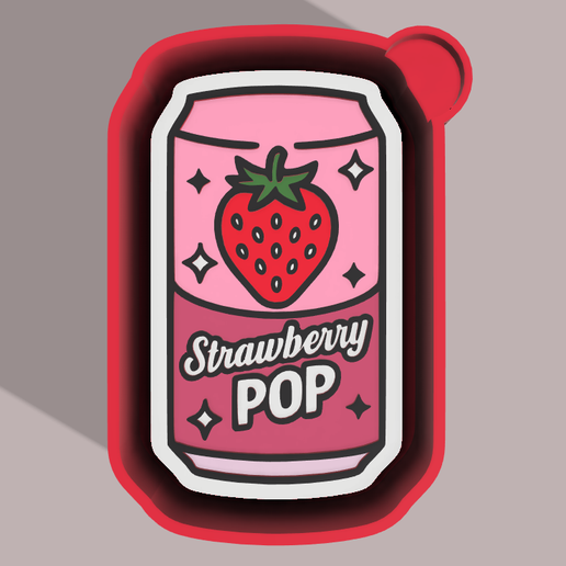 🍓⭐ Strawberry Pop Can – Freshie, Keychain, Resin & Candle Mold 3D model