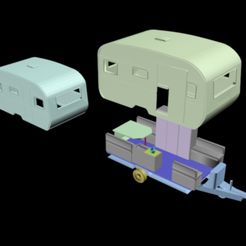 Caravane_petite_interieur.jpg Archivo STL Caravana con techo solar e interior 1/87・Idea de impresión 3D para descargar
