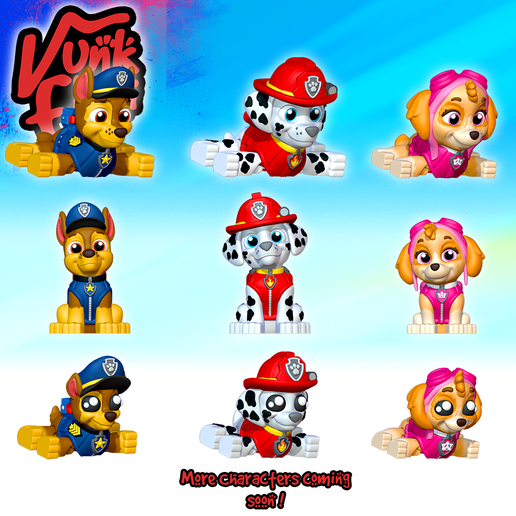 CGImages9.png Paw Patrol Chase MultiColor Flexi Print-In-Place + figure & keychain