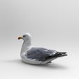 seagul4.jpg 1/32 Scale Swimming Seagull - Realistic Coastal Bird Figure for Slot Car Diorama, Beach Scene & Miniature Display