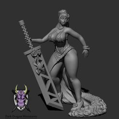 WB_Render1.jpg 3D file WARRIOR BRIDE MINIATURE (DND, WARHAMMER, KINGDOM DEATH, PATHFINDER, MINI)・3D printing design to download