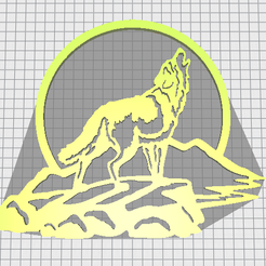 loup.PNG STL-Datei decorative wolf kostenlos herunterladen • 3D-druckbares Modell, Justinclaes