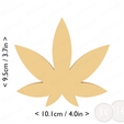 weed_leaf~3.75in-cm-inch-cookie.png Высечка для печенья "Листья травы" 3,75 дюйма / 9,5 см