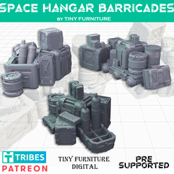 SpaceBarricdes_art.png STL file Space hangar barricades・Design to download and 3D print