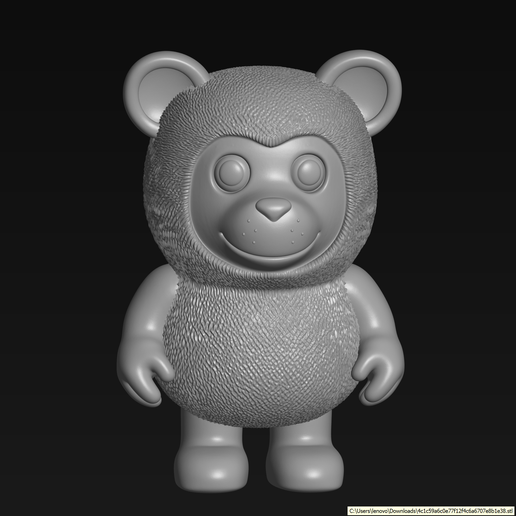 Cute Teddy Bear Stylized Figure - 3D Printable Designer Toy