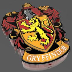 1.jpg Small color Gryffindor Coat of Arms lamp