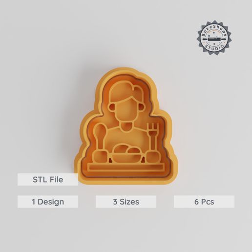 Eating Shape Cutter & Stamp, Food & Dining Theme, Cookie & Fondant Tools, Set of 6, Ramadan Collection