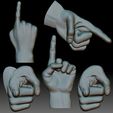 HandPointRelief2.jpg Hand Point Gesture STL Bas Relief Clipart 3d model file for CNC router.