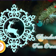 Winner-Thingiverse-Challenge.png Reindeer Snowflake Tree Ornament - Snowfall 6