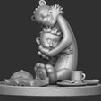 3.jpg Calvin y Hobbes para la impresión 3d stl abrazo modelo