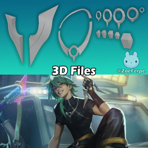 Ezreal Heartsteel Cosplay Prop and Acessories