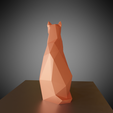 0005.png STL-Datei Statuette einer sitzenden Katze low poly kostenlos・Modell zum 3D-Drucken zum herunterladen