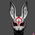 16.jpg Rabbit Mask - Fox Mask - Bunny Mask - Demon Kitsune Cosplay 3D print model
