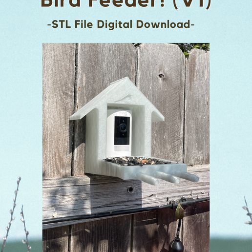 3-jpeg.jpg Fichier STL Mangeoire pour oiseaux avec caméra annulaire (2 versions incluses)・Plan pour impression 3D à télécharger, CraftyKid3D