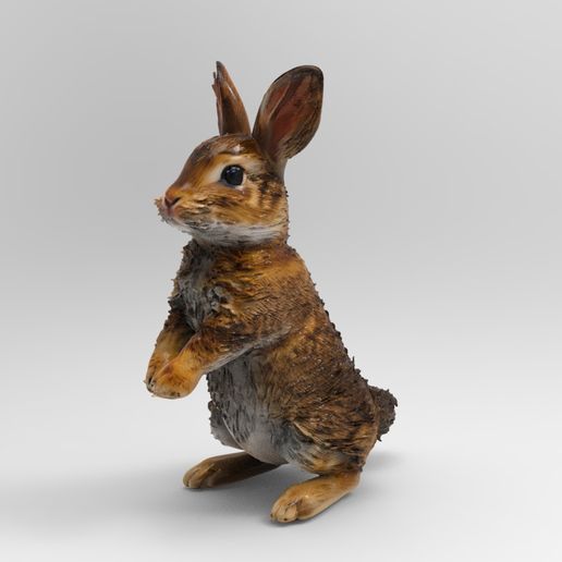 1/32 Scale Standing Rabbit - Realistic Bunny Figure for Slot Car Diorama, Farm & Wildlife Scene