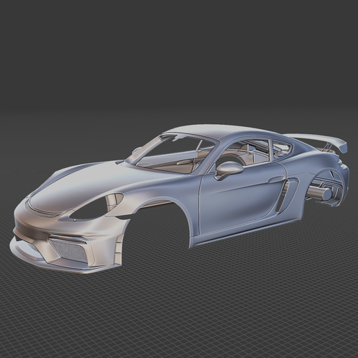 Porsche 718 Cayman GT4 Body Ready for 3D Printing