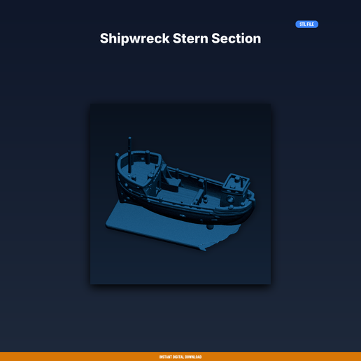 Shipwreck Stern Section - 3D Printable STL File